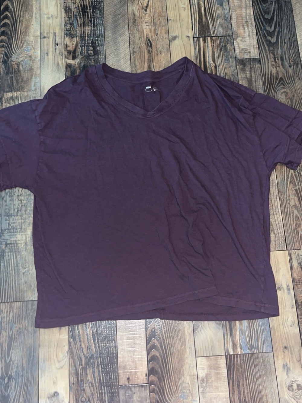 aerie Relaxed V-Neck Short Sleeve Tee - Plum